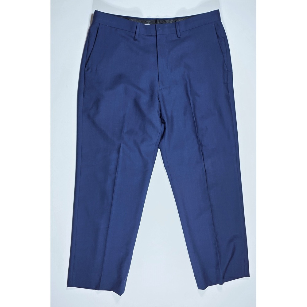 Haggar Smart Wash Repreve Suit Pants Navy Blue Classic Fit 36x32